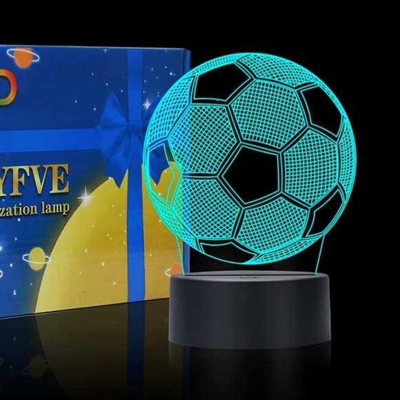 3D USB battery Soccer ball Optical Illusion lamp Night Light 7 Colors. - Picture 2 of 3